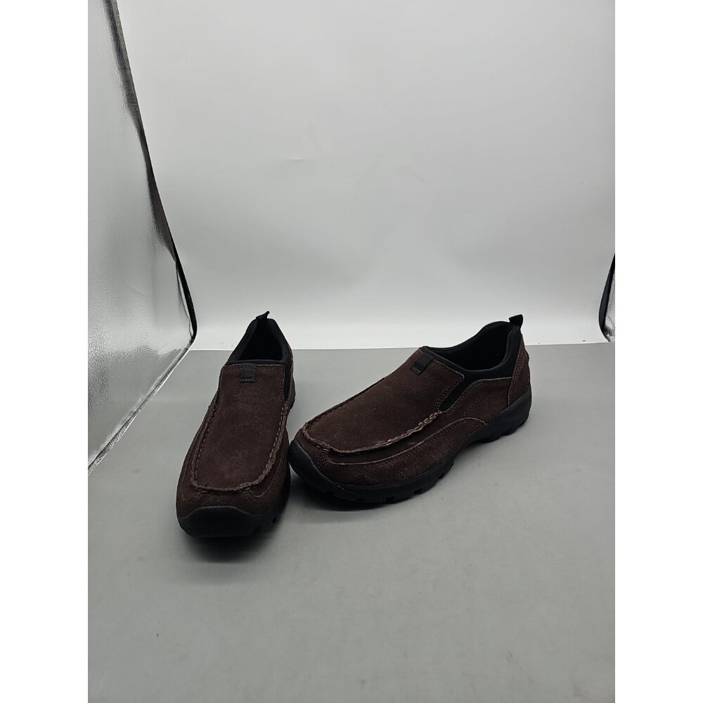 Land's End Brown Rough Cut Suede‎ Chukka Loafers Mens Size 13 D Slip-On Shoes